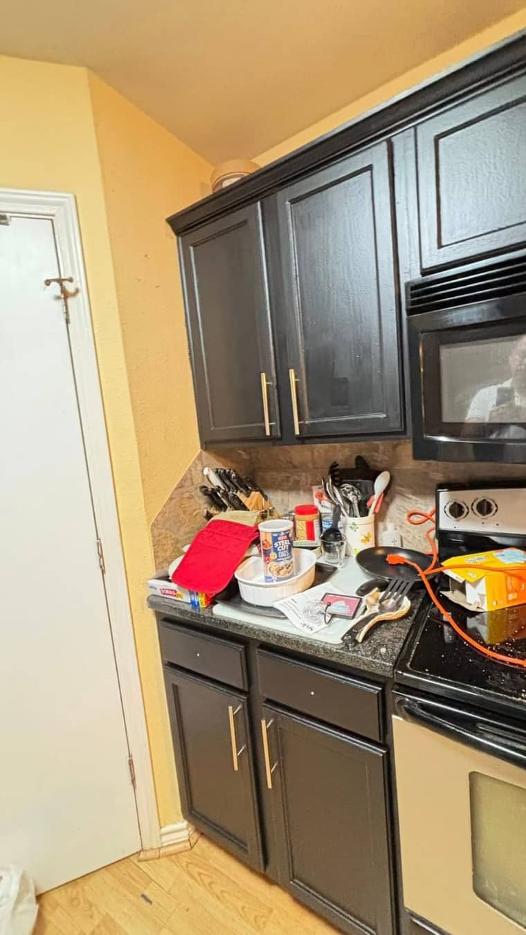 Kitchen cabinet renovation Corpus Christi — dark stain finish
