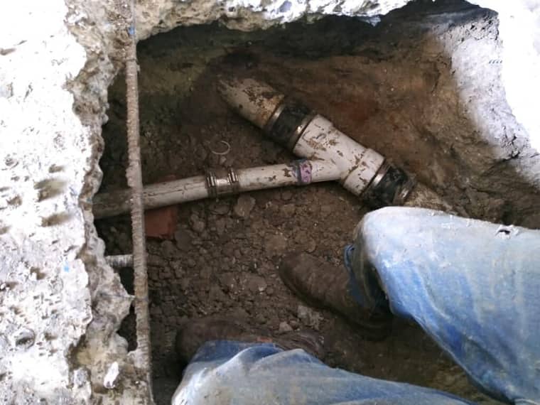 Under-slab sewer line pipe repair in Corpus Christi