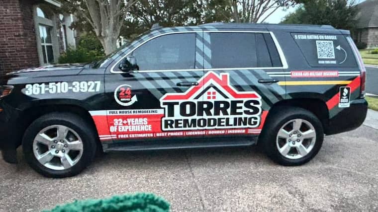 Torres Remodeling company truck in Corpus Christi