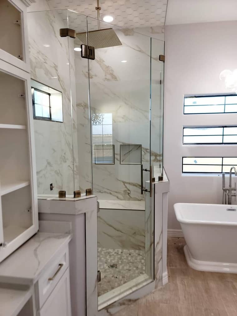 Custom walk-in shower by Torres Remodeling in Corpus Christi